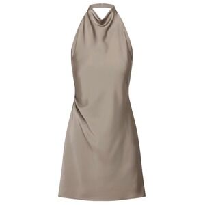 ARITZIA BABATON Audience Mini Turner Warm Taupe Halter Dress Size 10 NWT $138